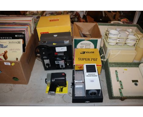 A cine-camera, a cine-projector and various accessories