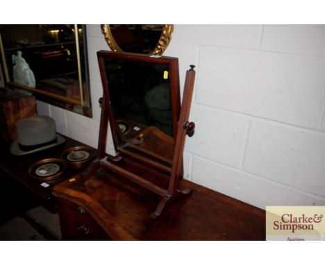 A 19th Century mahogany swing framed toilet mirror