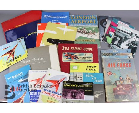 Quantity of aviation ephemera with Bristol Britannia and Farnborough interest; two Bristol Britannia Aircraft brochures Augus