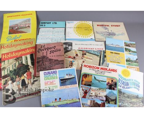 One box of vintage travel and holiday making ephemera, includes two Thomas Cook Holidaymaking brochures from 1955, Lunn's Hol