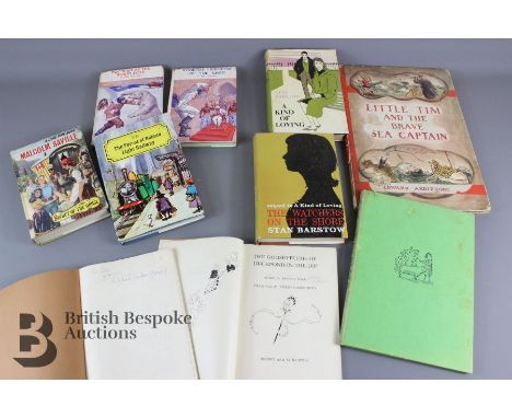 Quantity of vintage novels in two boxes, including Little Tim and The Brave Sea Captain 1936 2nd edition illustrated by Ardiz