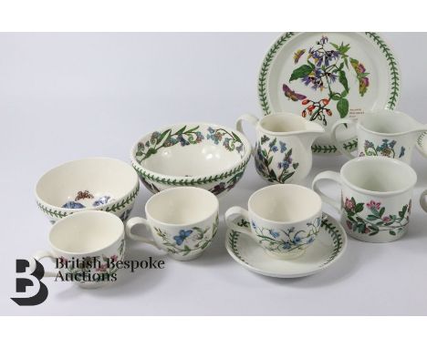 Collection of Port Meirion pottery, primarily 'Botanical Garden', including toast rack, butter dish, cream jug, two milk jugs