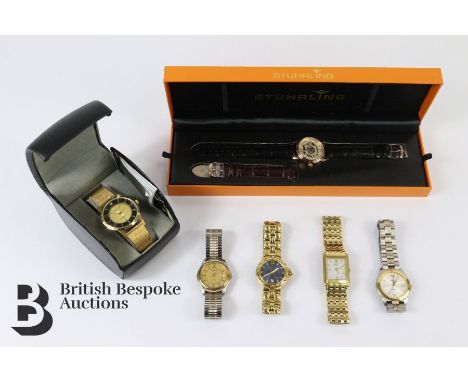 Bag of watches, including Stuhrling Automatic Skeleton Back Automatic wrist watch, in the original presentation box with spar