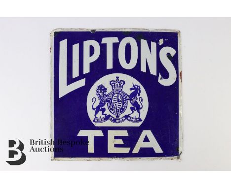 Lipton's tea enamel sign, approx 30 x 30 cms.&nbsp;