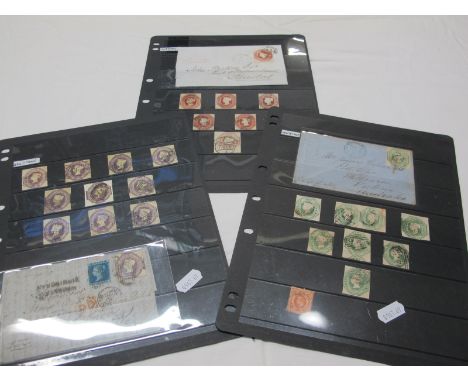 A Collection of G.B Queen Victoria Embossed Stamps, with all three denominations present and on cover, mixed condition, but s