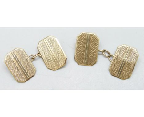 A pair of 9ct gold cufflinks, 4g, boxed