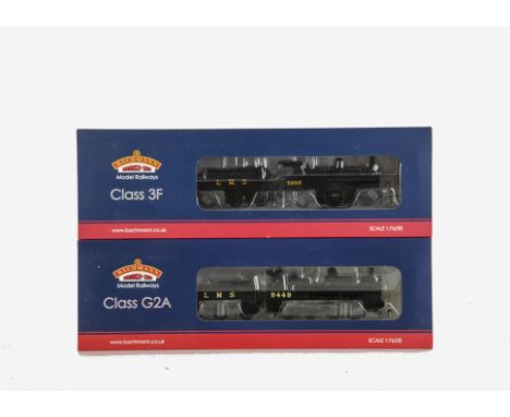 Two Bachmann OO Gauge LMS Black Freight Locomotives and Tenders, comprising ref 31-476 class G2a 0-8-0 no 9449, together with