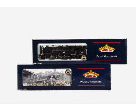 Two Bachmann OO Gauge ex-LMS Locomotives, comprising ref 32-825  Ivatt class 2MT 2-6-0 and tender no 46521 in BR green, toget