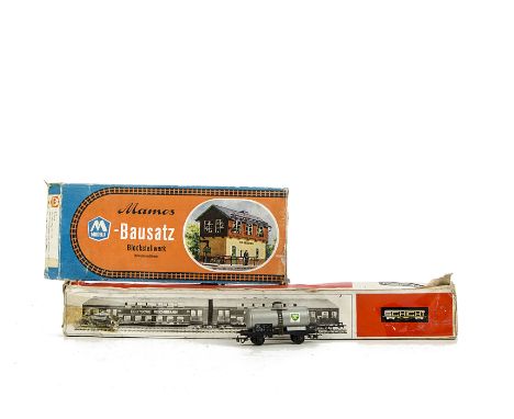 Kibri and Faller HO Kit-built Bridges and Buildings, including  Fleischmann 3 Road Roundhouse Engine Shed and Rack Track stri