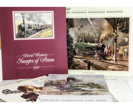 A Large Collection of Vintage Transport-interest Calendars, including with images suitable for framing, by Terence Cuneo, Dav