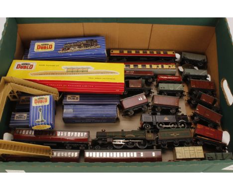 Hornby-Dublo OO Gauge 3-rail Trains, comprising 'Bristol Castle' Locomotive, 0-6-2T locomotive (retouched) and boxed 2-6-4T, 