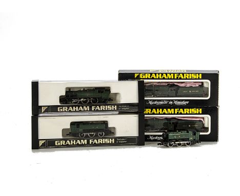 Graham Farish N Gauge GWR Locomotives, comprising 4-6-0's no 7029 'Clun Castle' and 6990 'Raveningham Hall', 61xx class 2-6-2