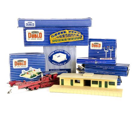 Hornby Dublo 00 Gauge 3-Rail Track and Accessories, including Girder Bridge, Junction Signal, Level Crossing, Various Points,