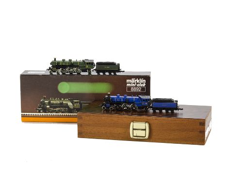 Marklin Z Gauge Continental Steam Locomotives,  comprising K Bay Sts B 4-6-2 tender locomotives ref 8892 in green, with speci