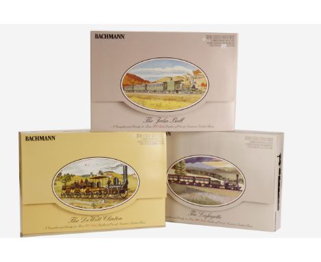 Three Bachmann 'Old-Time' Train Packs, comprising 'John Bull' set, 'De Witt Clinton' set and 'Lafayette' set, each with locom