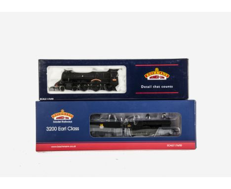 Two Bachmann OO Gauge ex-GWR Locomotives and Tenders, comprising ref 31-086 'Earl' class 4-4-0 no 9017, together with ref 31-