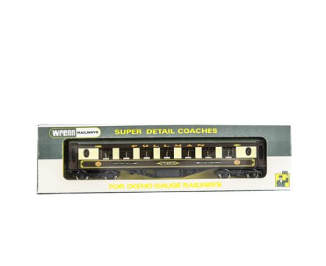Rare Wrenn 00 Gauge W6012C Chocolate and Cream Golden Arrow Pullman Coaches 'Cygnus', 1st Class, (2), in original late P4 box