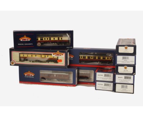 One Dozen Bachmann BR Coaching Stock,  comprising 34-326 (2), 34-376, 39-077C, 39-227C, 39-252A (Restaurant), 39-465 and -475