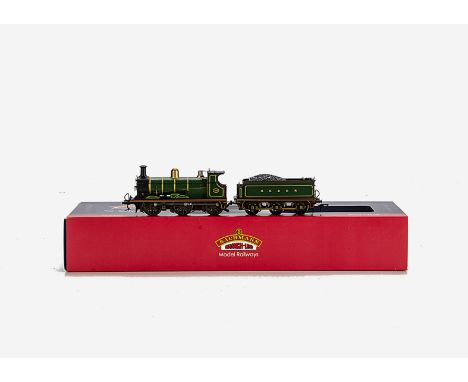 A Bachmann OO Gauge SE&CR C class Locomotive and Tender,  ref 31-460, the 0-6-0 locomotive no 592 in fully-lined green livery