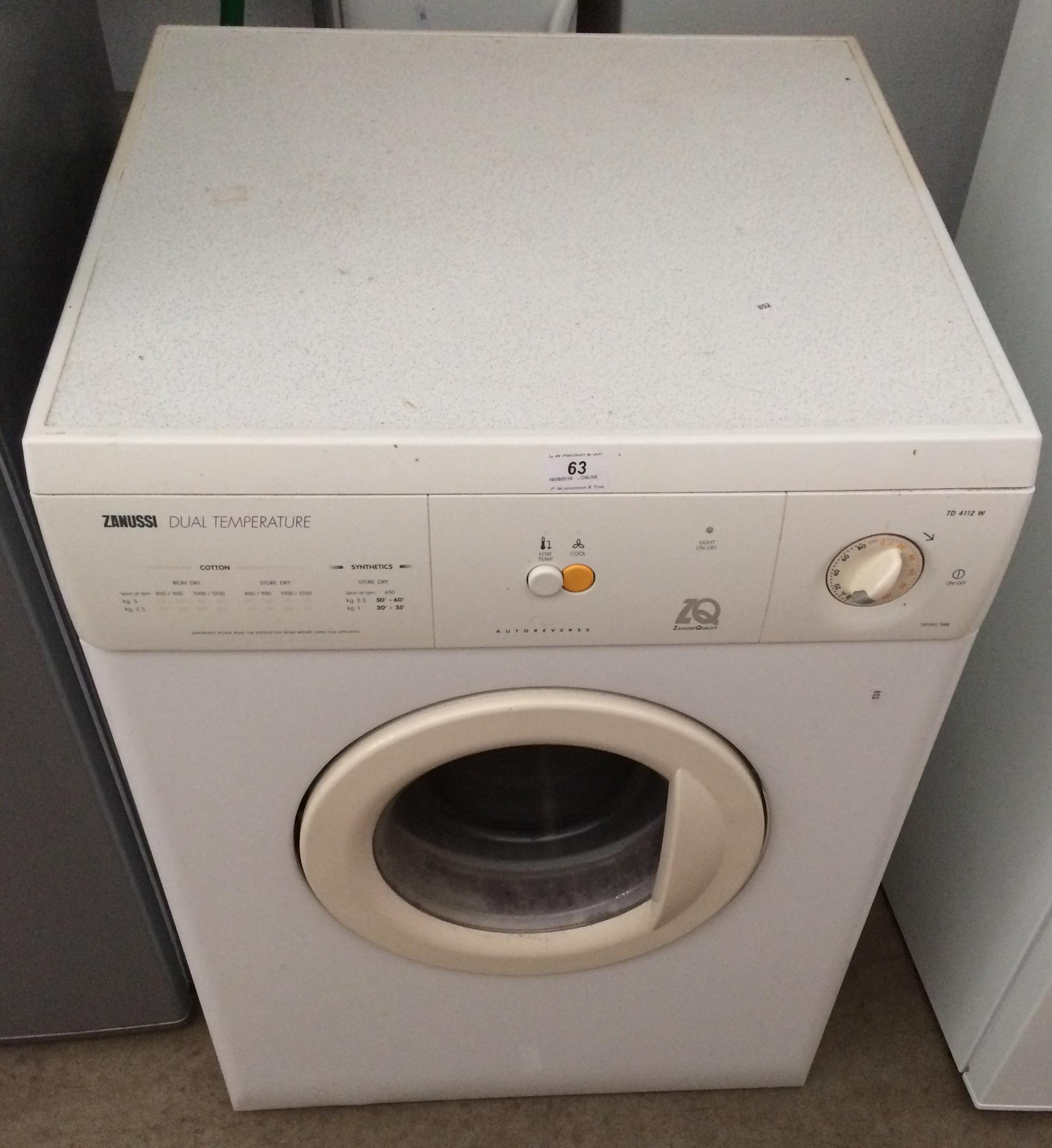 A Zanussi TD 4112W tumble dryer