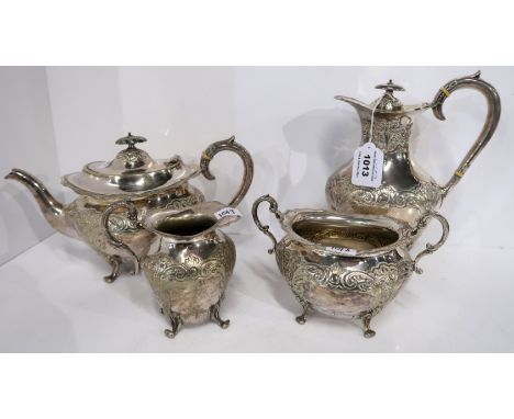 A four piece silver plated tea service Condition Report: Available upon request