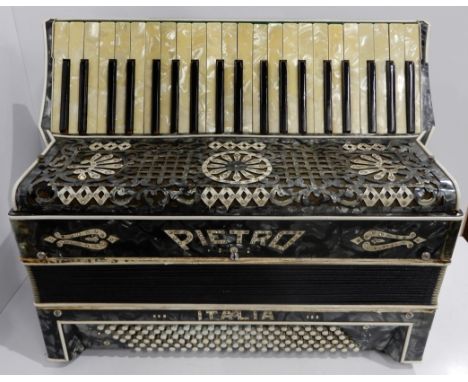 An Italian 41 key 120 bass piano accordion by Pietro with case Condition Report: Available upon request