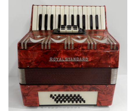 A Royal Standard 26 key 32 bass piano accordion with case Condition Report: Available upon request