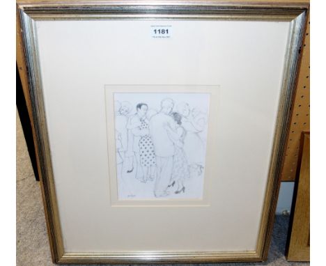 ALEXANDRA GARDNER Dancing couples, signed, pencil, sketch, 22 x 16cm Condition Report: Available upon request