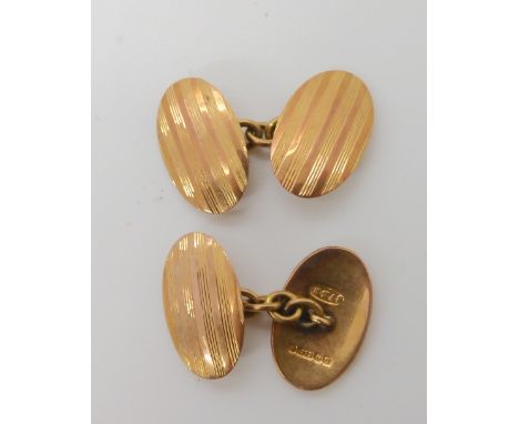 A pair of 9ct rose gold cufflinks, weight 5.6gms Condition Report: Available upon request