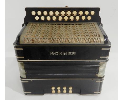 A Hohner 21 button 8 bass C/C push button accordion Condition Report: Available upon request
