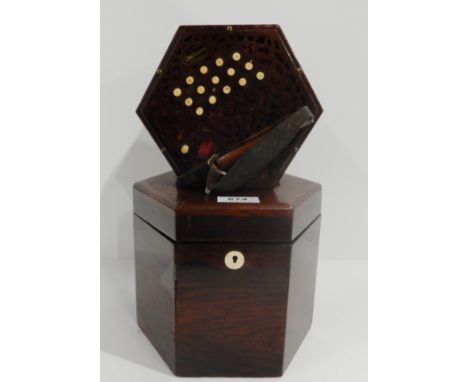A Roylance 31 button 6 bellows Anglo concertina serial number 41819 with wooden box. The wooden finger rest bearing inscripti