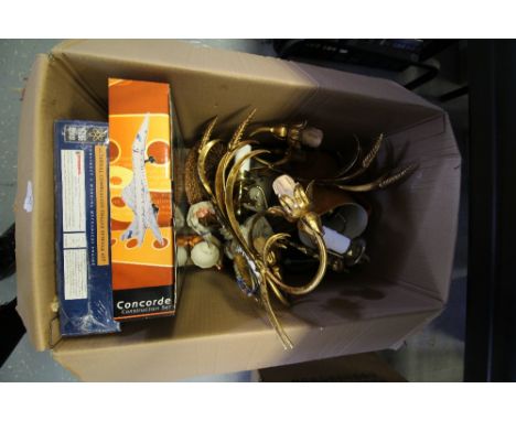 Box of Miscellaneous including Light Fittings, China etc