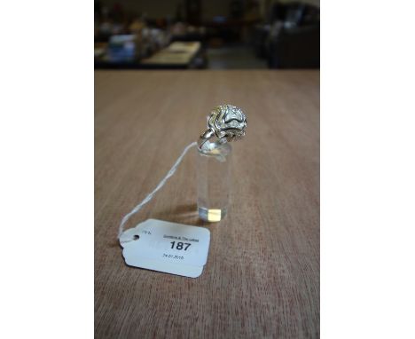 White metal ring marked 925 size Q 1/2
