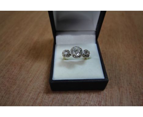 9ct gold 3 stone CZ ring