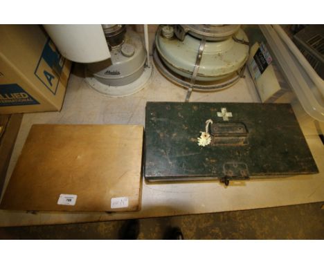 Box of Slides and Green First Aid Box