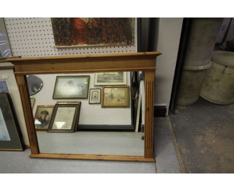 Pine over mantel mirror