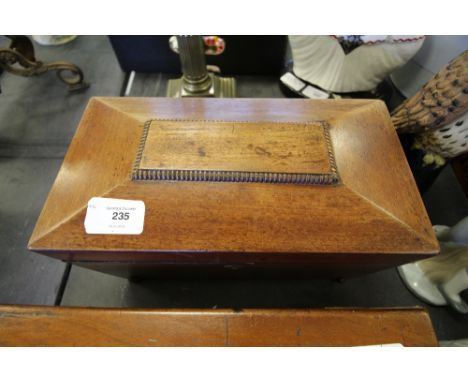 George III Mahogany Sarcophagus Shaped Tea Caddy