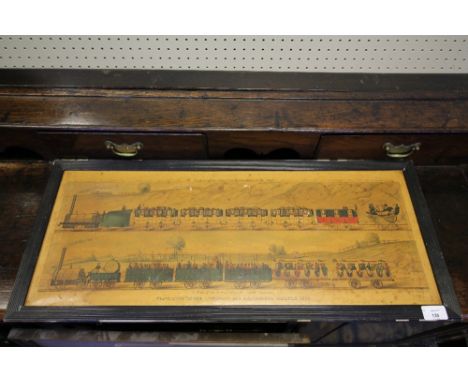 After J. Shaw of Liverpool, 19th Century Oleograph, 'Travelling on the Liverpool and Manchester Railway, 1833. 26cm x 68cm, i