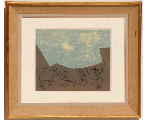 PABLO PICASSO, two linocuts, Bacchanal with Bull & Bucchanal with Black Bull, published in 1962, 30cm x 23cm and 26cm x 35cm.