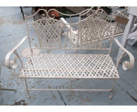 GARDEN BENCH, folding, in painted metal finish, 112cm L.