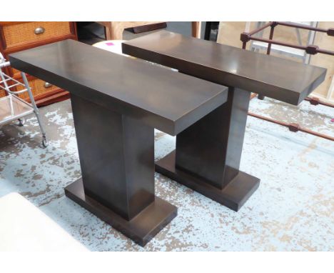 CONSOLE TABLES, a pair, each 100cm W x 36cm D x 82cm H. (2)