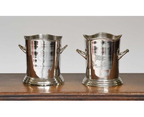 Two Similar Reproduction White Metal Wine Coolers