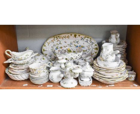 Lalliers a Moustiers Faience Dinner Service, late 20th century, including fish platter, tureen, fruit basket, various serving