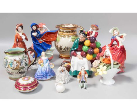 A Royal Worcester Porcelain Figure, "June" by Sybil Williams and Jessamine Bray, together with a collection of Royal Doulton 