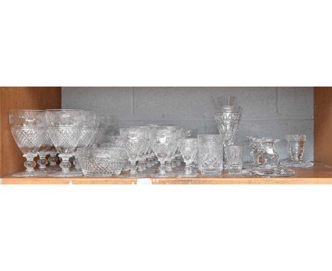 A Suite Of Stuart Crystal, in the "Beaconsfield" pattern, including eight wine glasses, six fruit bowls, twelve port glasses 