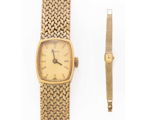 A Lady's 9 Carat Gold Zenith Wristwatch, with Zenith boxGross weight - 26.7 grams