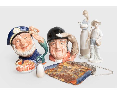British and European Ceramics, to include - a pair of Royal Doulton Toby Jugs, six various lladro figurines, a Nao group of g