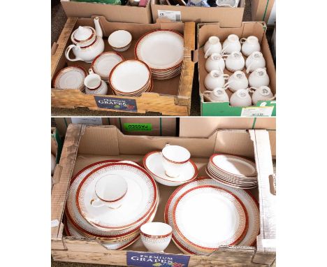 A Royal Grafton Porcelain Dinner and Tea Service, decorated with "Majestic" pattern and Royal Albert "Holyrood" pattern (thre
