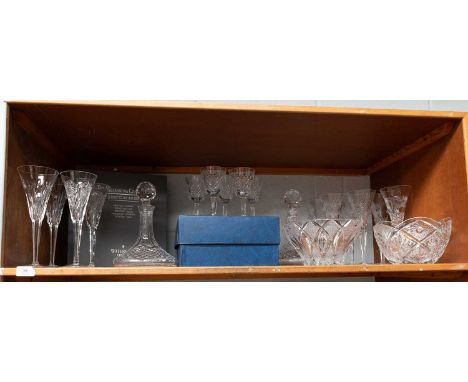 Six Pairs of Waterford Crystal 'The Millenium Collection' Champagne Flutes, together with five Waterford wine glasses, two si