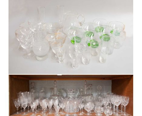 A Large Quantity of Cut Glass and Crystal Wares, to include - a large crystal fruit bowl, nine various cut glass and crystal 